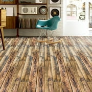 Vadktai Stick Tile PVC Faux Wood 3D Wall Panels Peel and Stick for Interior Fireplace, Kitchen, Living Room, RV, Accent Wall Tiles